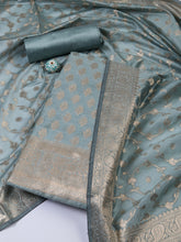 Woven Chanderi Unstitched Suit With Dupatta